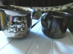 2 metal cups b